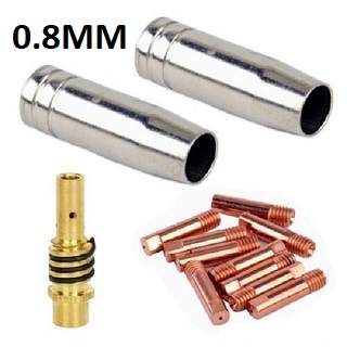WELDING CONSUMABLES KIT TORCH CONTACT TIPS 0.8mm